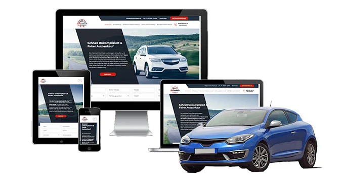 Ankaufseite mobil – Autoankauf Rendsburg mit rotem PKW